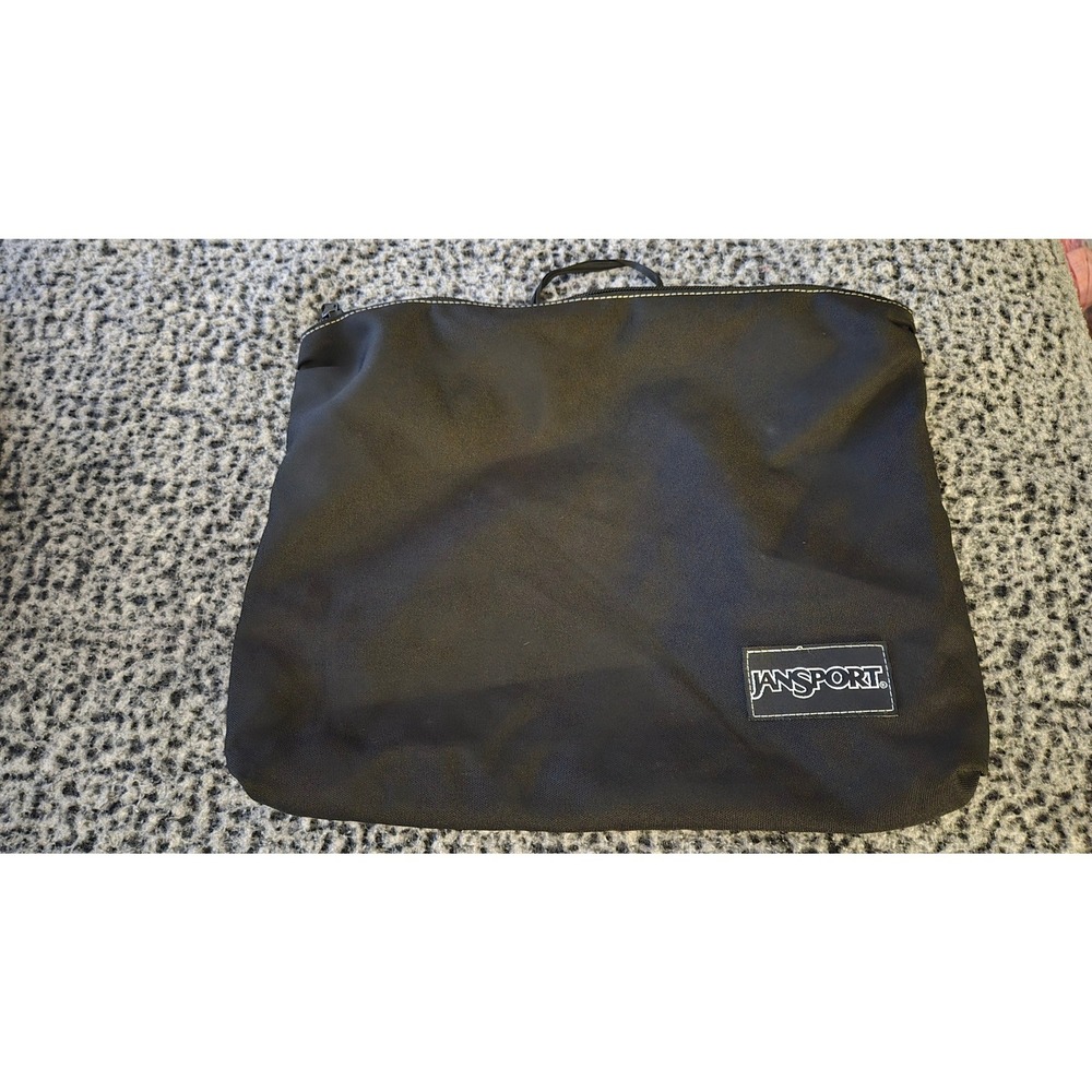 JanSport Black Nylon Laptop Sleeve Portfolio Bag Case with Handle Zip Closure